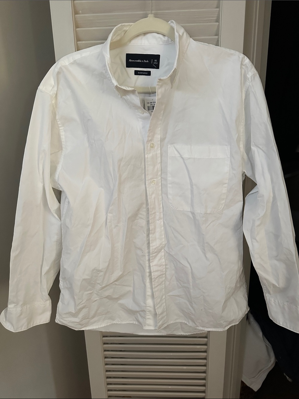 Abercrombie & Fitch White 100 Cotton Button-Front Oversized Shirt